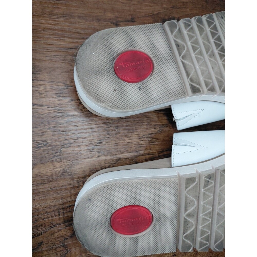 Tamaris Comfort White Nappa Sandals Women Size 37 - Picture 9 of 16